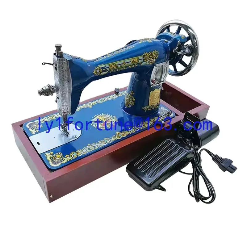 Hand operated old-fashioned sewing machine, household electric gear thickness, handheld foot pedal, desktop small sewing cart
