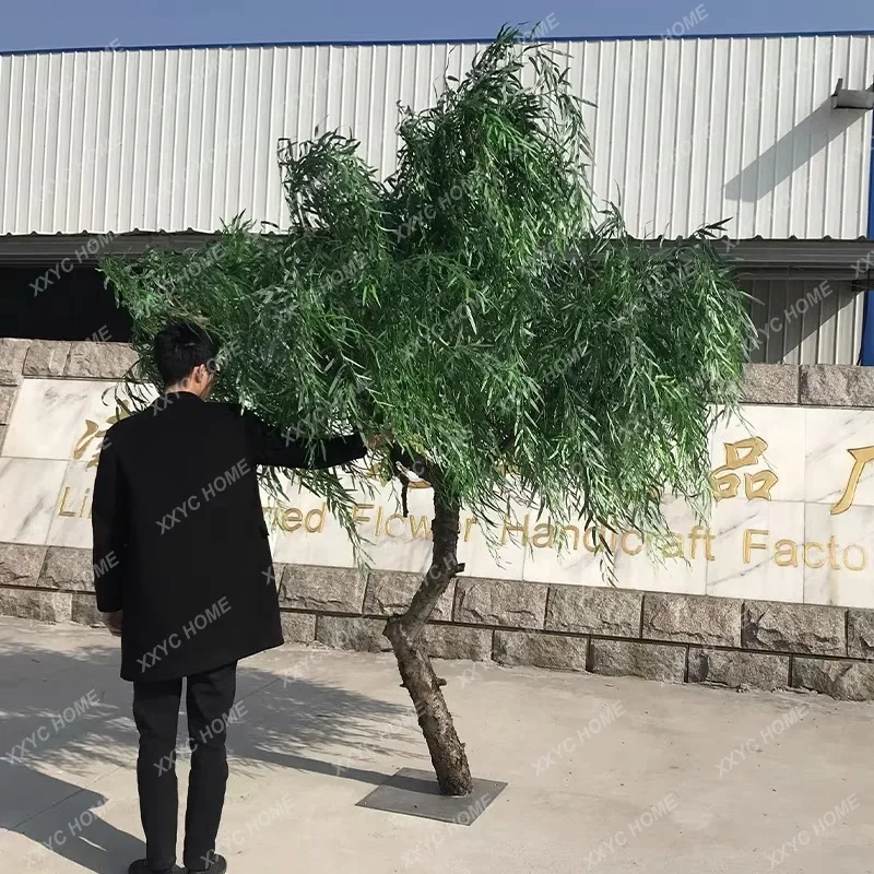 Simulation Willow Park Weeping Willow Fake Trees Film and Television Stage Props Shaped Tree Hotel Hall Scenery