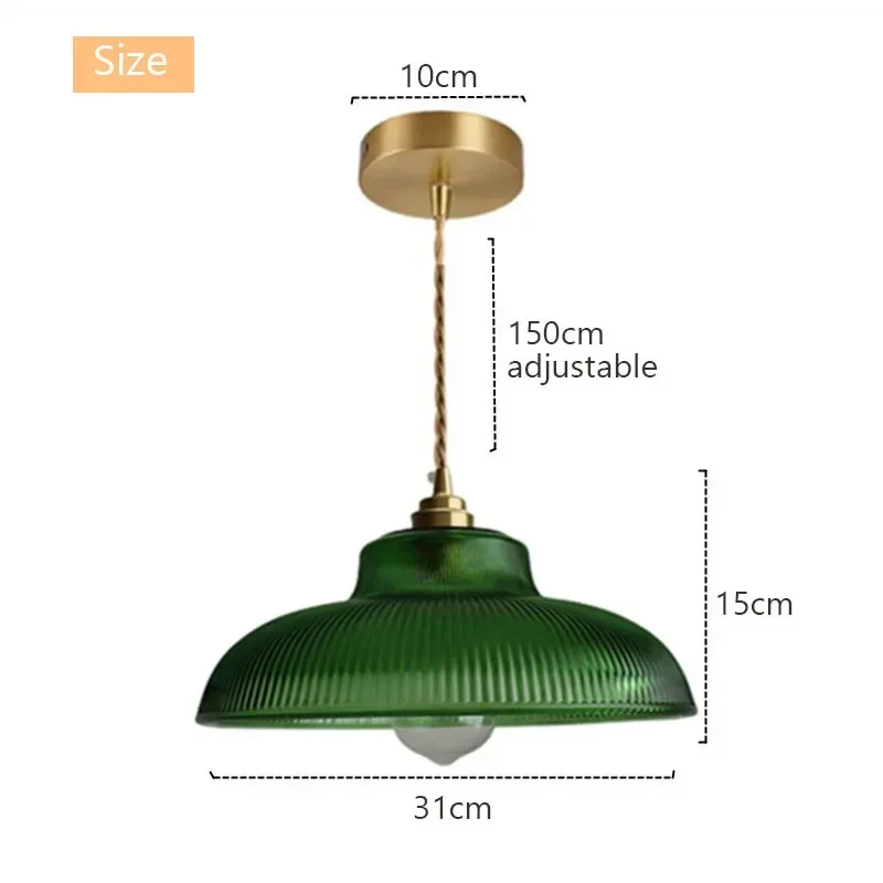 Imagem -04 - Vintage Led Glass Pendant Light Lâmpadas de Suspensão Verdes Sala de Estar Decoração Luminária para Hall Quarto Sala de Jantar