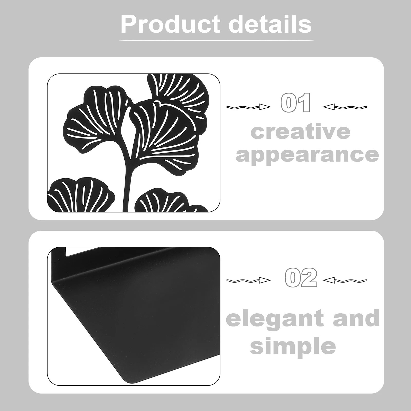 

2pcs Iron Bookends Leaf Design Decorative Heavy Duty Book Holders For Home Office Study Non-Slip Shelf Organizer Stand For Books