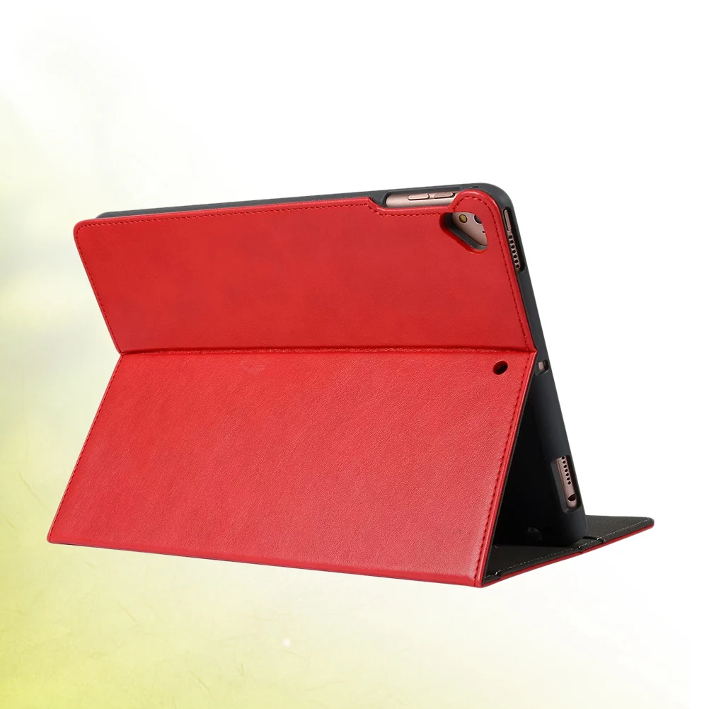 

10.2 Inches Handheld Tablet Cover Durable Pu Shell Scratch Proof Protector Easy Access Comfort Grip Elegant Design Red Color For