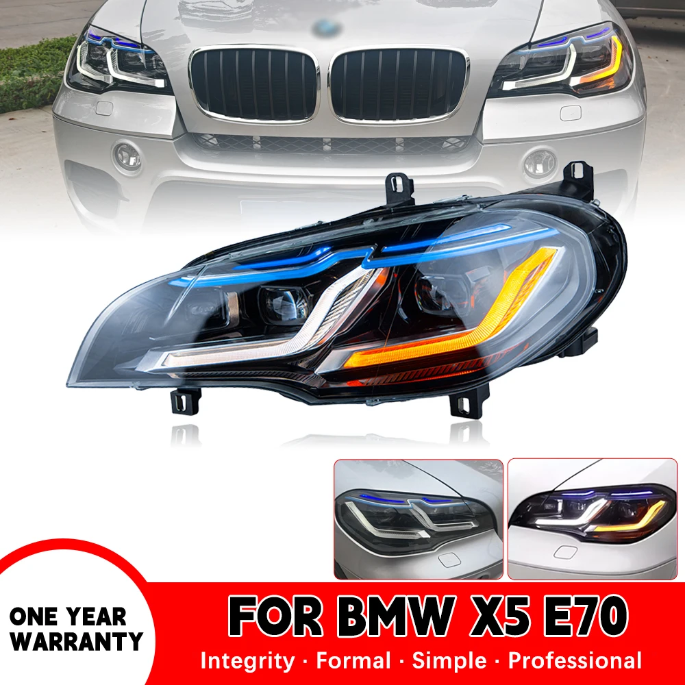 

1 комплект автомобильных фонарей для Bmw E70 Angel Eyes X5 2007-2013, полностью 12 В, светодиодные передние указатели поворота Drl, авто фары в сборе, аксессуары