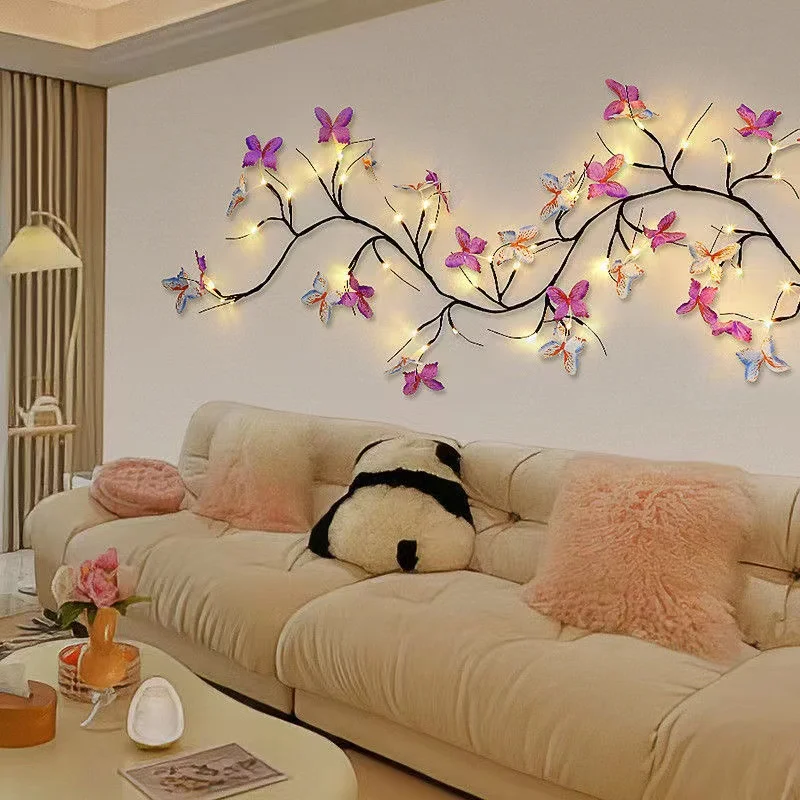 1PC96 ไฟ LED ยาว 1.8 เมตรผีเสื้อดอกไม้ VINE Light สามารถ Bent ได้อย่างอิสระและรูปทรง, LED Luminous Tree Light ห้องนอนห้อง