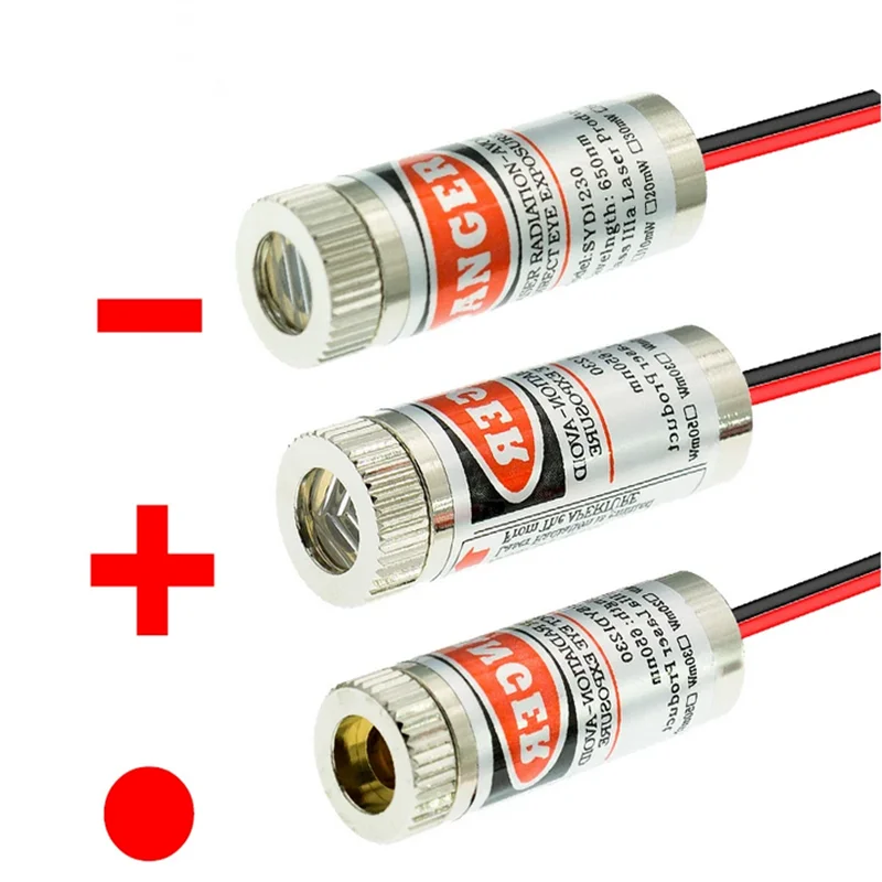 650nm 5mW Red Point / Line / Cross Laser Module Head Glass Lens Focusable Industrial Class