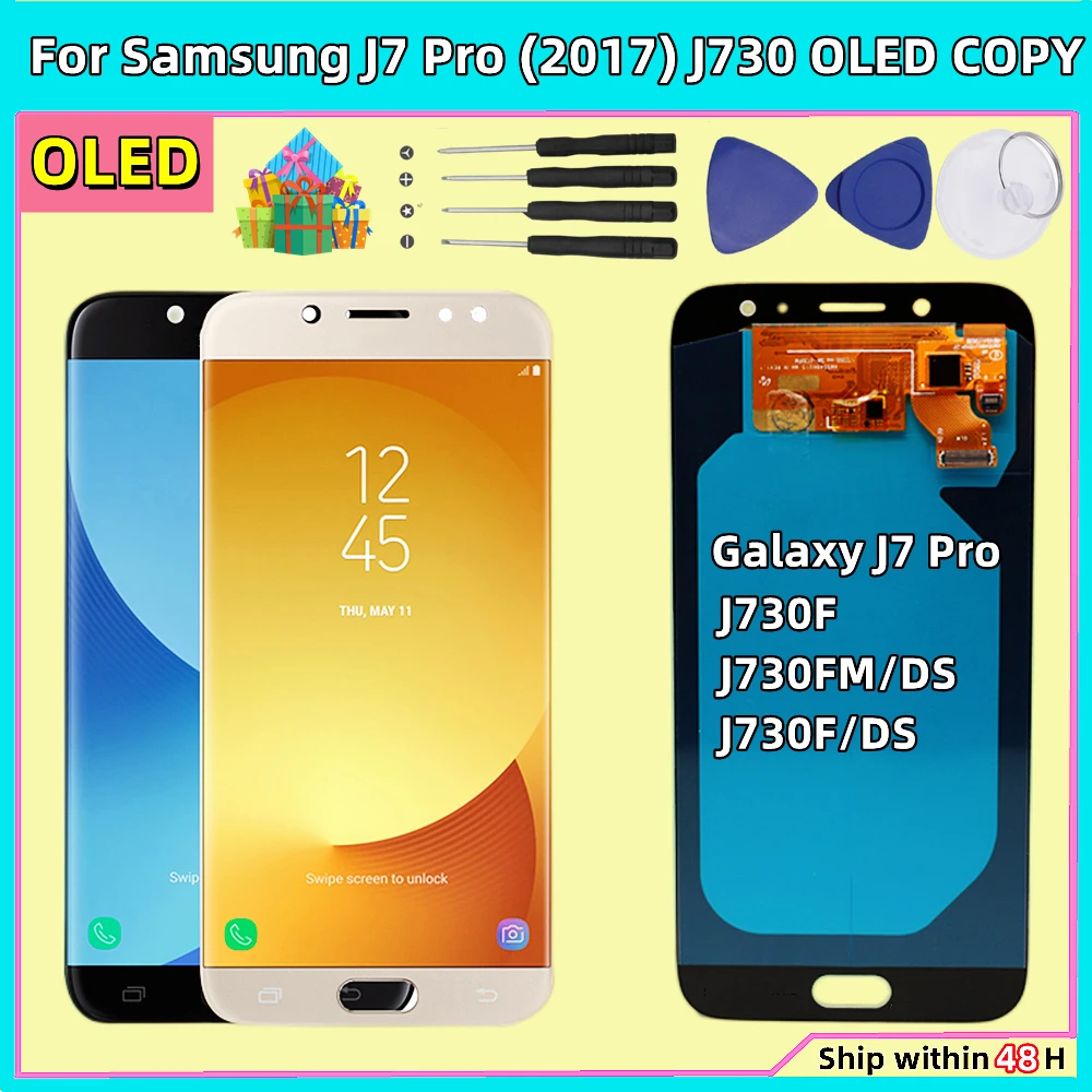 OLED LCD Display For Samsung Galaxy J7 Pro 2017 J730 J730F J730GM J730G Lcd With Touch Screen Digitizer Assembly Replacement