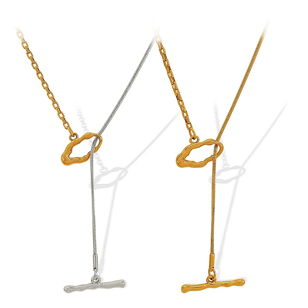 2025 جديد غير النظامية OT مشبك قلادة، المتخصصة الحد الأدنى الراقية التيتانيوم الصلب سترة سلسلة، سلسلة ثعبان #5