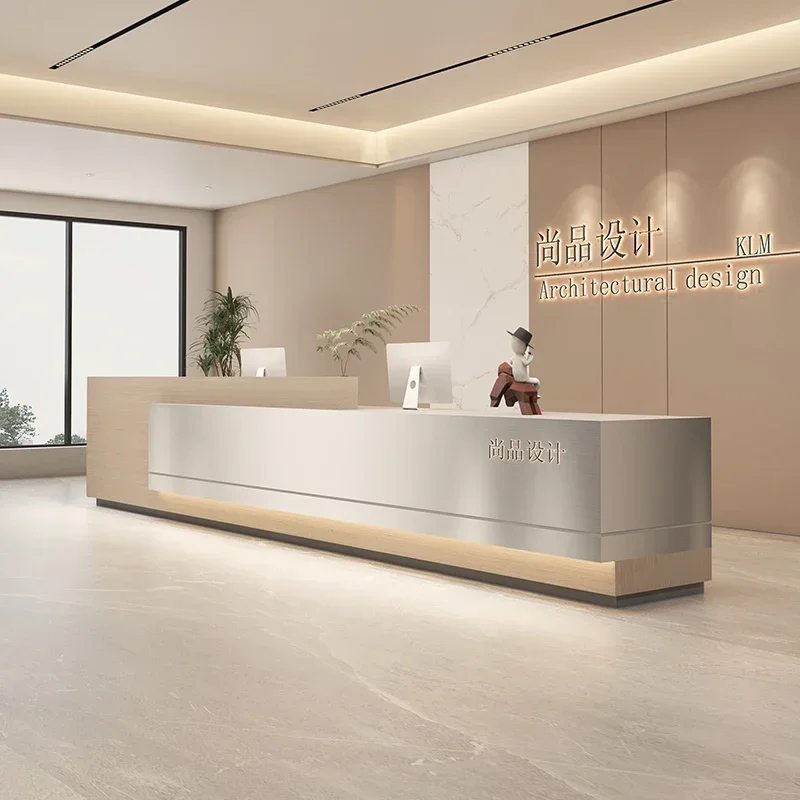 

Luxury Salon Reception Counter Minimalist Design Professional Office Entrance Tables Desk Minimalist Mostrador Trendy Furniture