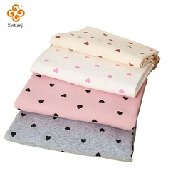 Summer Fashion Stretchy Dot Rib Printed Cotton Sewing Knit Fabric By Half Yards Dress,T-shirt Jersey Material 45*135cm YHTJ0050