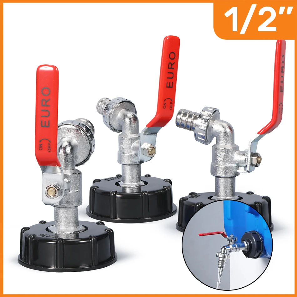 IBC Outlet Water Tap with 1/2 Inch Connector - Suitable for Most IBC Containers Outdoor Faucet for Water Tanks