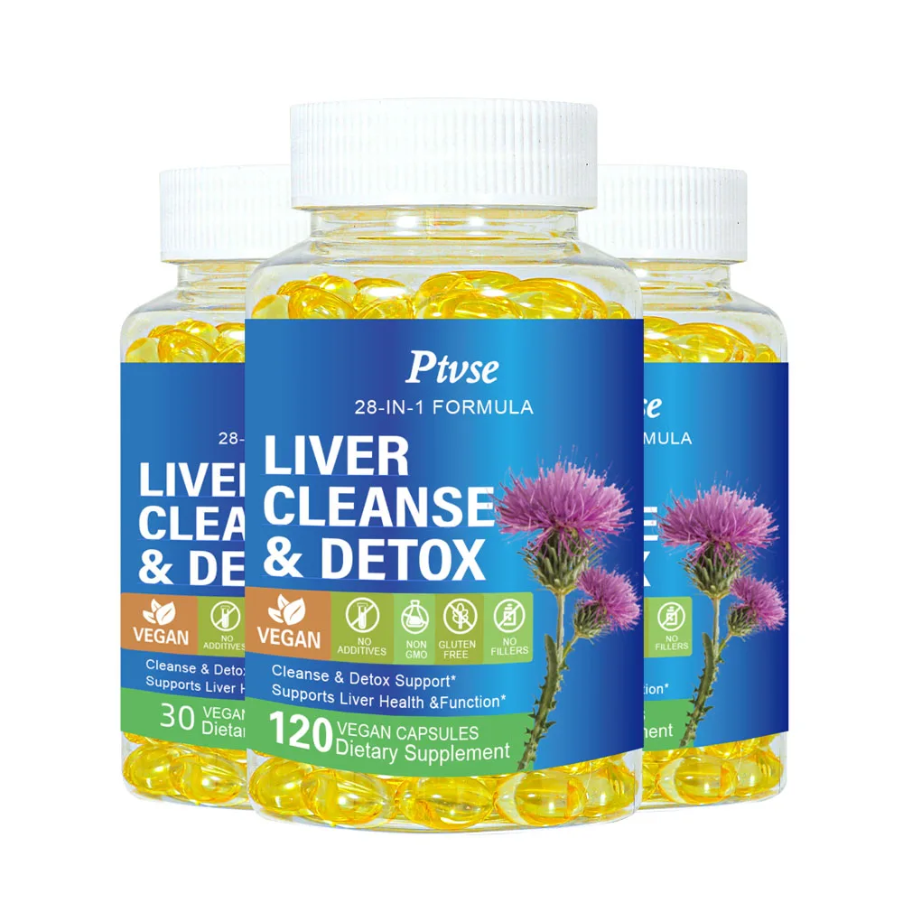 Ptvse Liver Cleanse & Liver Detox Supplement - with Artichoke, Milk Thistle & Dandelion for Men & Women for Liver Support