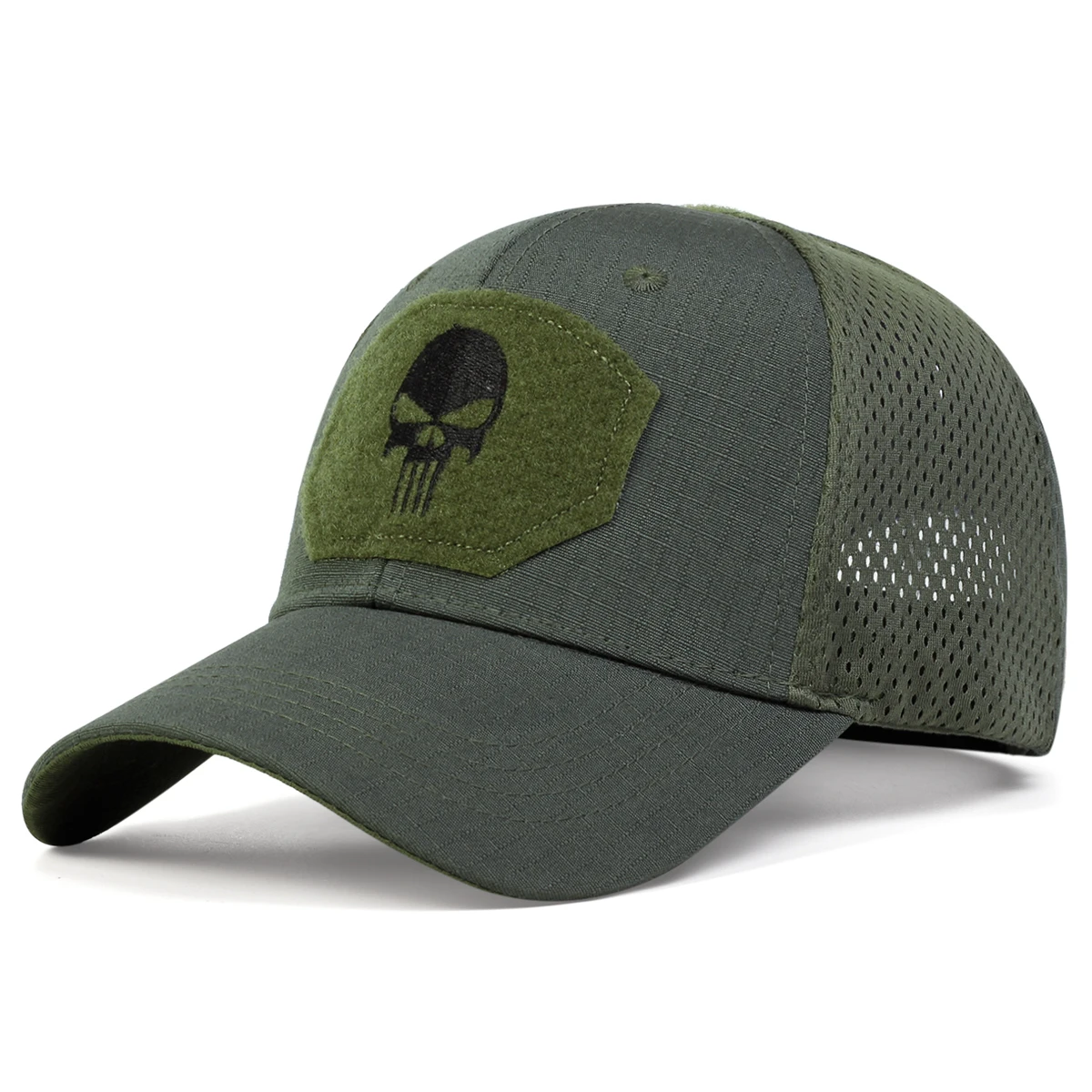 New tide cool Skull Multicam operators mesh baseball cap Men Fitted Cap Tactical Good quality Breathable outdoor sports dad hat