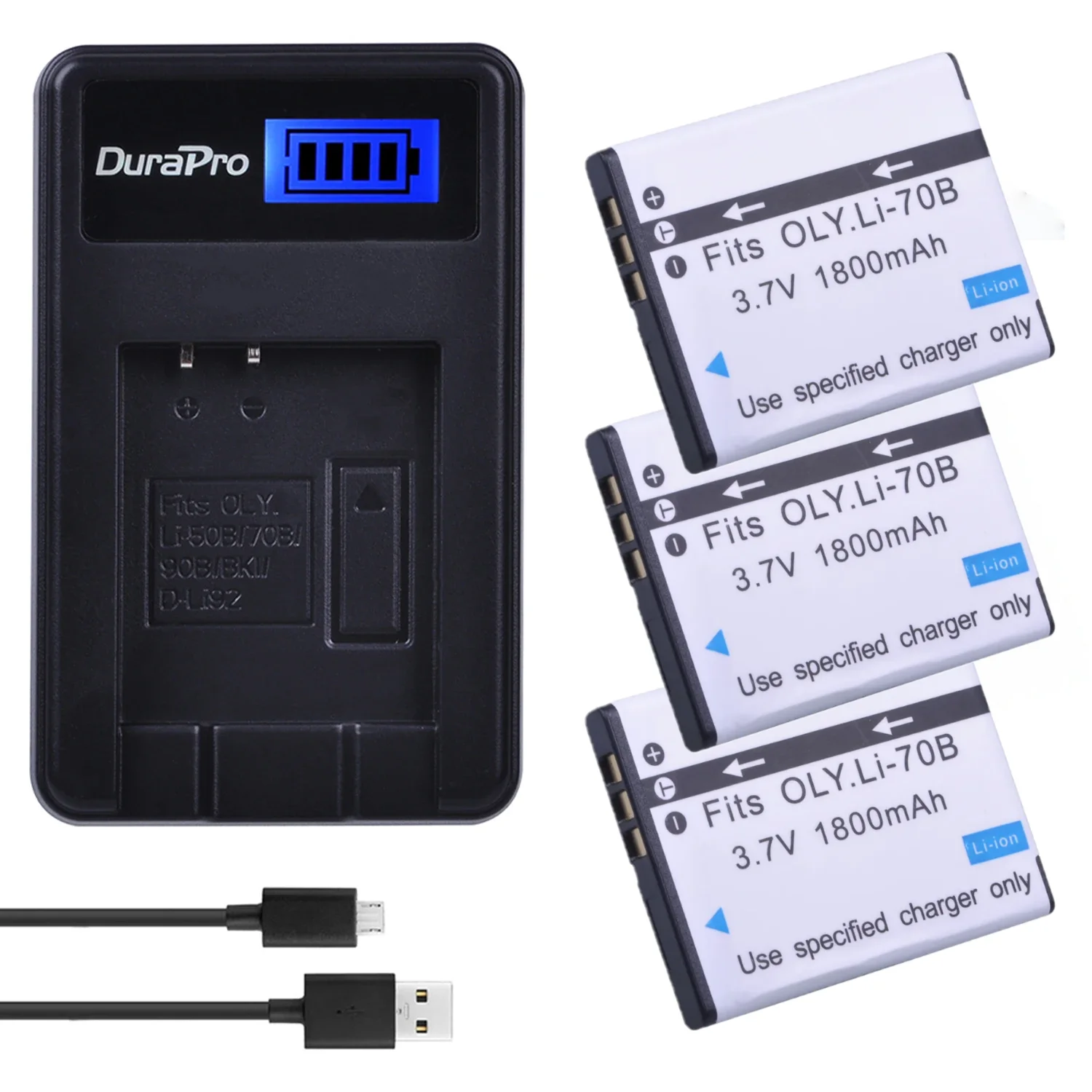 1800mAh Li-70B Battery with Charger for Olympus VG-160, X-940, X-990, D-700, D-710, D-715, VG-110, VG-120, VG-130, VG-140