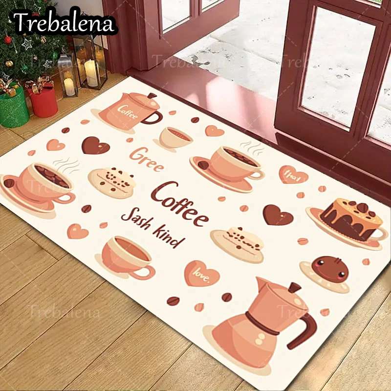 

1pc Welcome Door Mat Coffee Lover Welcome Mat Cozy Kitchen Decor Floor Rug