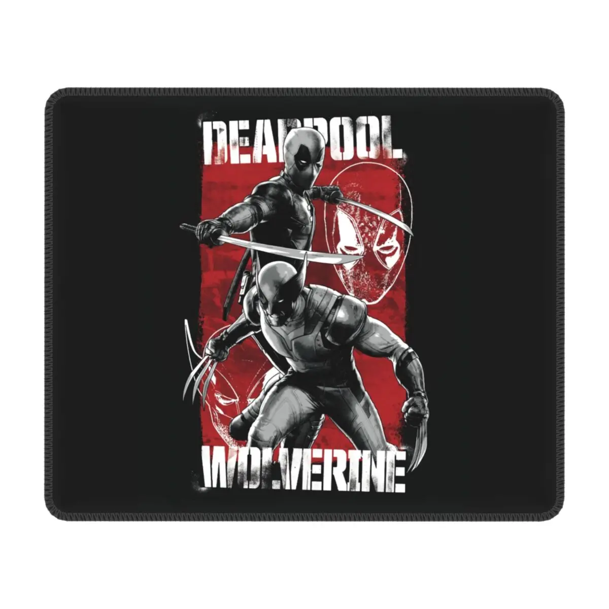 Custom Deadpool Wolverine Anime Gamer Mouse Mat Anti-Slip Rubber Base Lockedge Mousepad Office Laptop Computer Mouse Pad