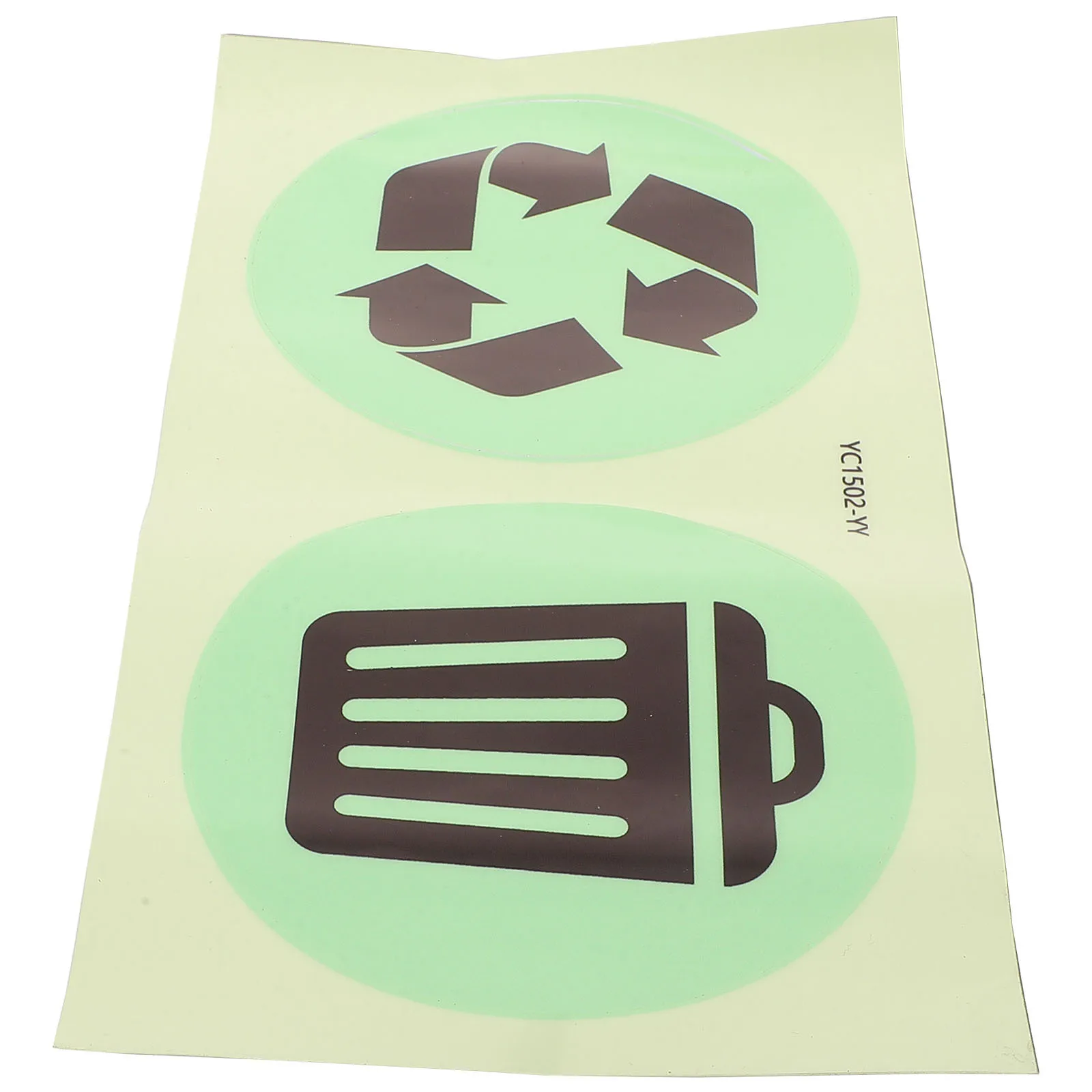 1 ورقة Noctilucus إعادة تدوير سلة المهملات ملصقات ذاتية اللصق PVC مقاوم للماء سلة المهملات للاستخدام الداخلي والخارجي