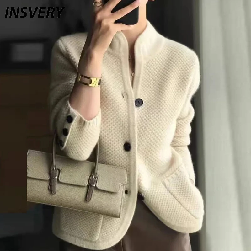 Autumn Winter Sweater Jacket 	Women Long Sleeve Outerwear Ladies Sweater Button Coat Women Casual Knitwear