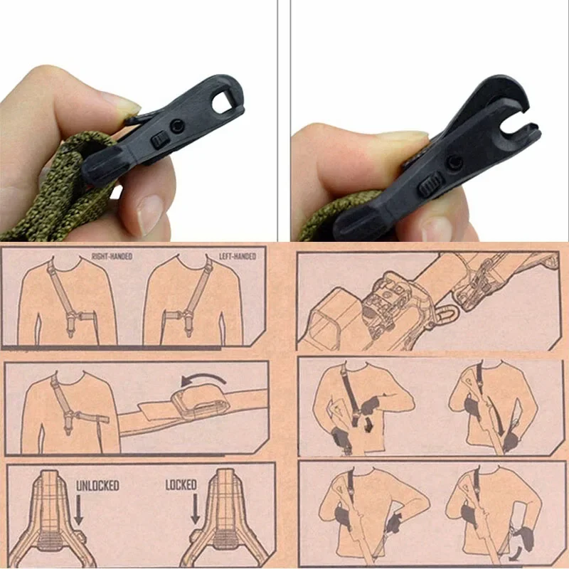 Eslinga multimisión MS3 para pistola, correa para Rifle AR AK al aire libre, Universal, QD, táctico, ajustable, cuerda de cinturón para pistola Airsoft