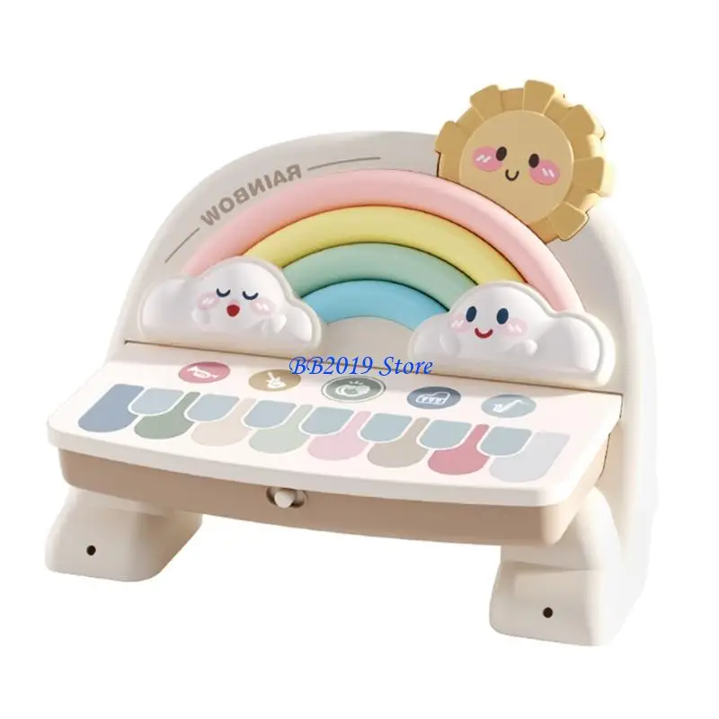 Q0KB Giocattolo con tastiera musicale portatile per bambini in età prescolare con suoni multipli per favorire l'apprendimento e