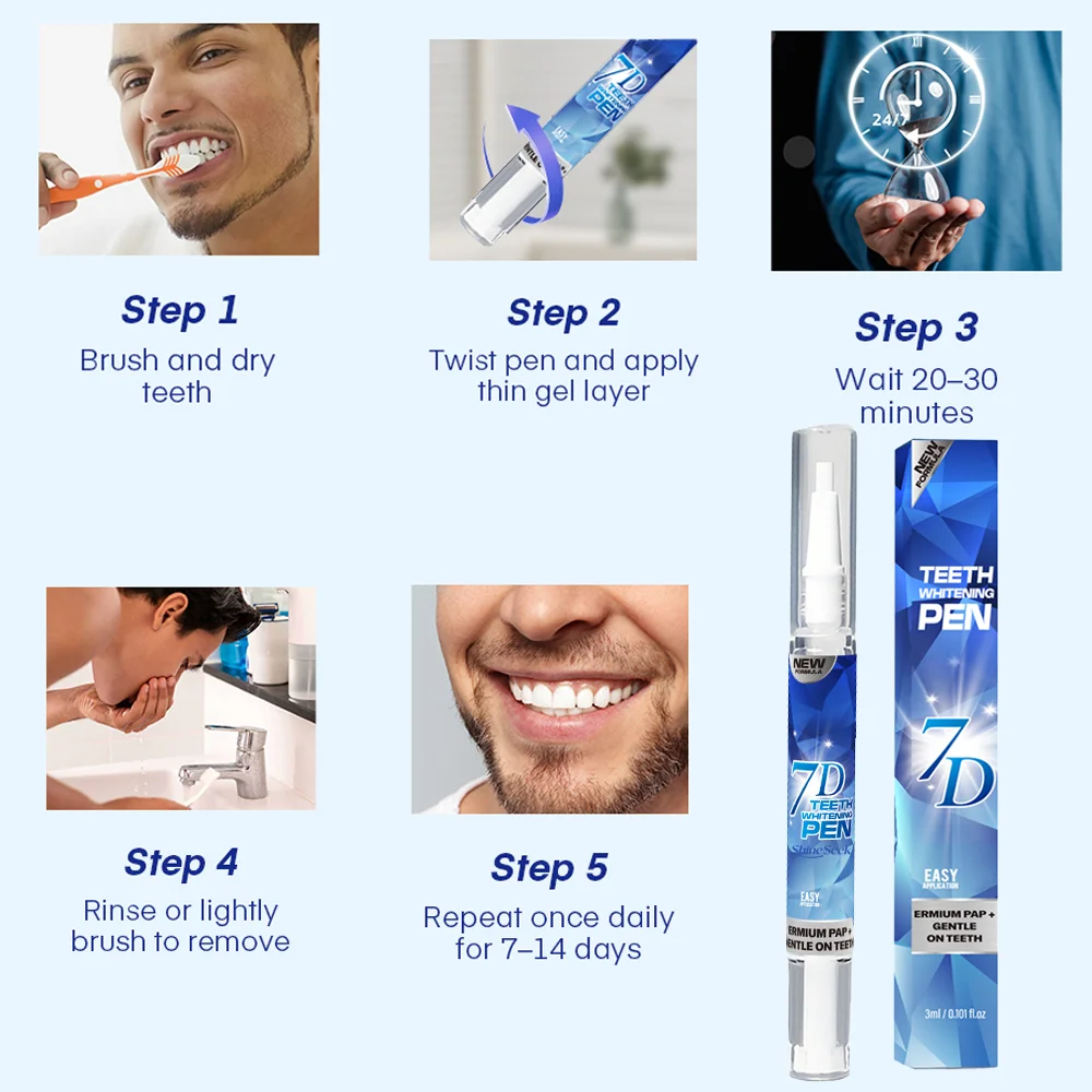 7D PAP Rapid Teeth‑Whitening P - огляд і ціна Teeth Whitening Pens