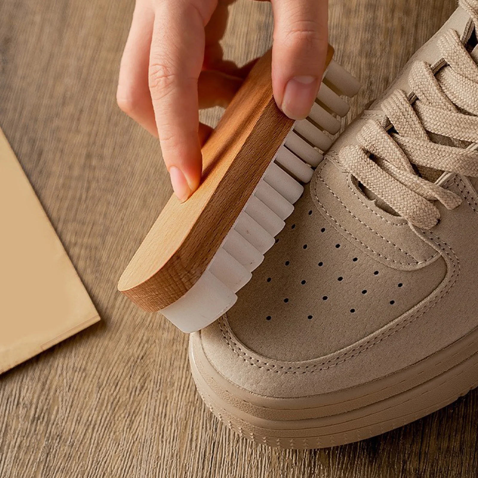 F9 Suede Shoe Brush With Wooden Handle Suede Boots Brush Suede Cleaning Brush For Shoes Bags Jacket Purse Sofa Dust Wipe