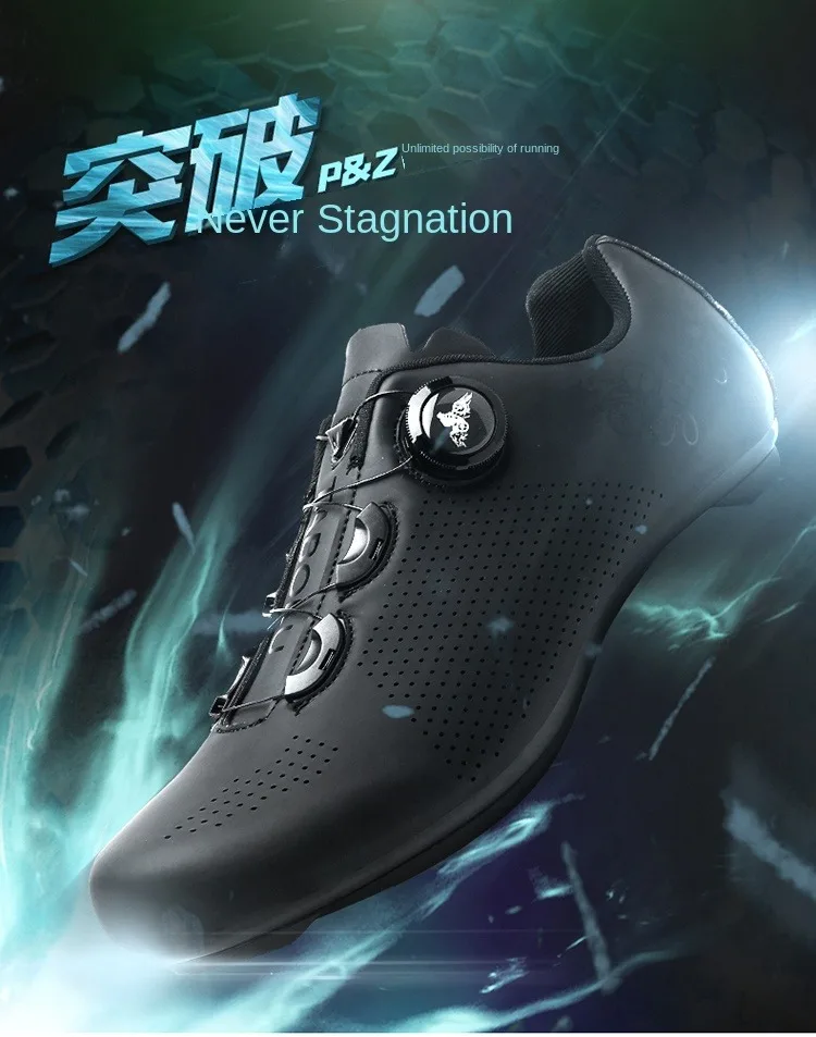 Rennradschuhe für Herren und Damen, Selbstverriegelnde Speed-Fahrradschuhe mit SPD-Klammern, Flacher Sohle für MTB-Radsport – Detail 1