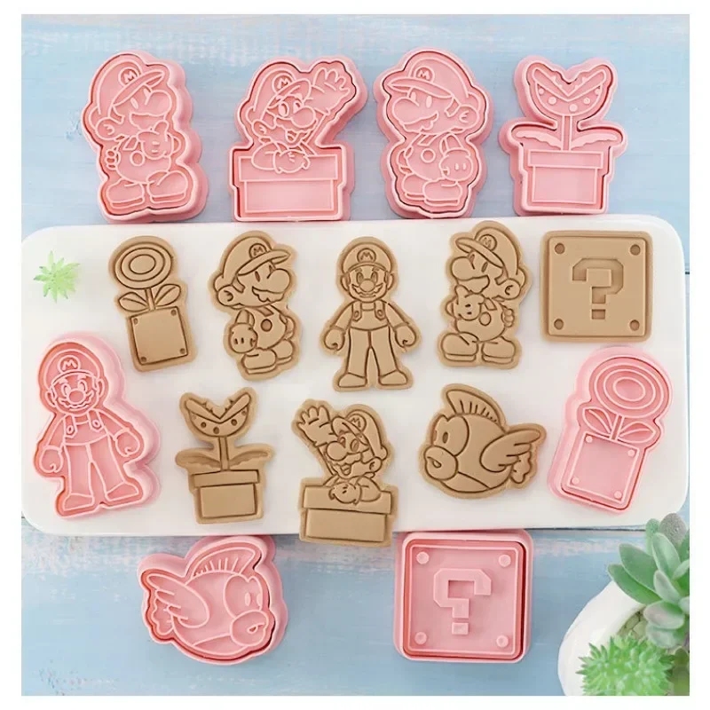 Super Mario Bros Cookie Cutter Stamp Anime Biscuit Press Mold Pastry Baking DIY Cake Accessories Cute Kids Party Kitchen Tools