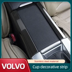 Car Center Control Armrest Water Cup Holder Trim Strip Decoration For Volvo XC60 S60 V60 2012-2018 Interior Auto Accessories