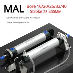 HEBAI MAL Mini Cylinder Pneumatic 16/20/25/32mm Bore 25/50/100/125/150mm Stroke Double Acting Aluminum Alloy Air Cylinder