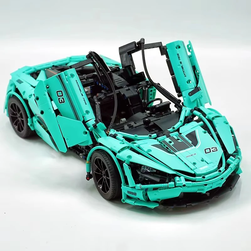 Molde rei 13167 1:8 campeões de potência de alta tecnologia 720s carro de corrida blocos de construção brinquedos montagem presente de natal para criança adulto