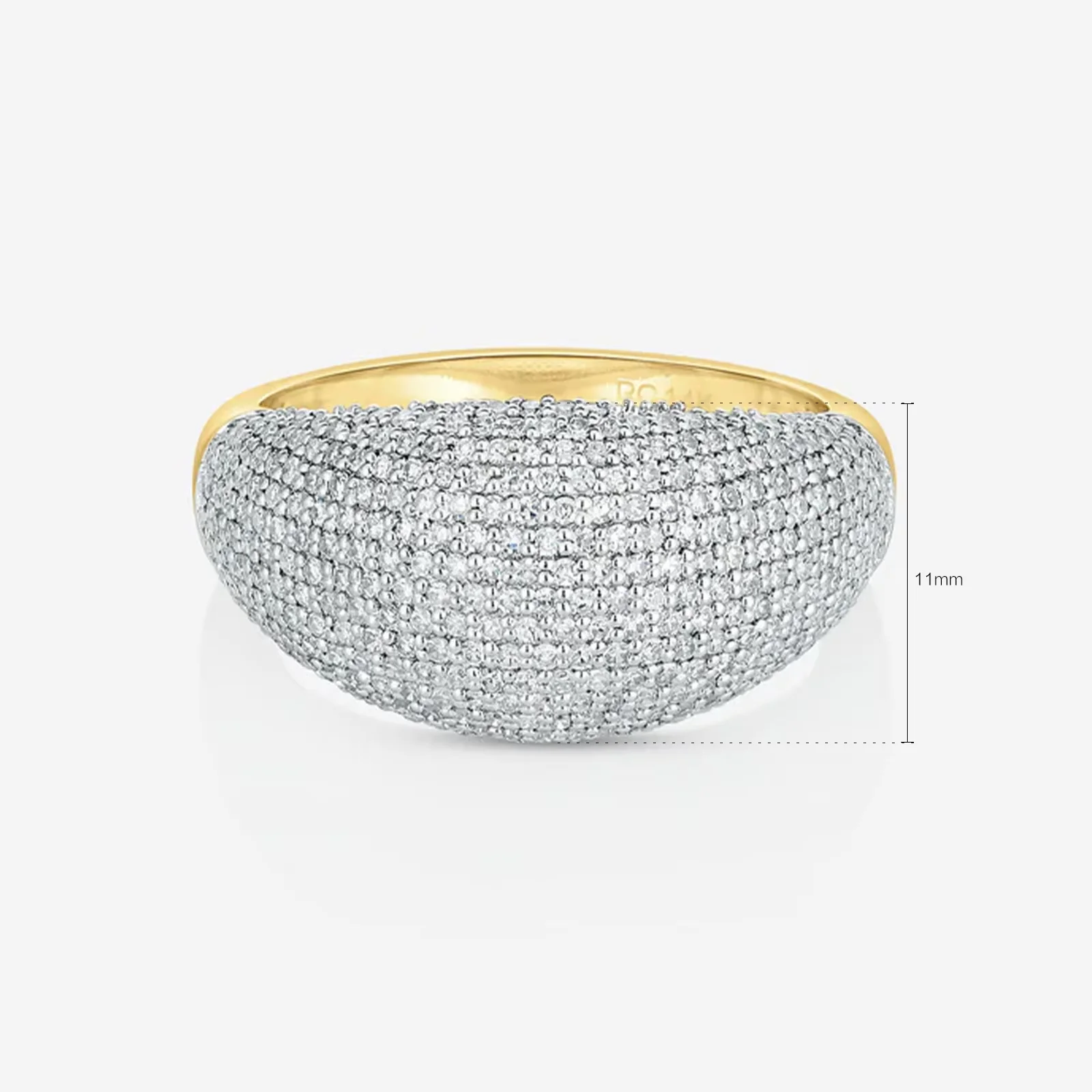 925 Silver Hip Hop Full ZIrcon CZ Pave Large Ring Women Rock Punk Wedding Wedding Split Jewels