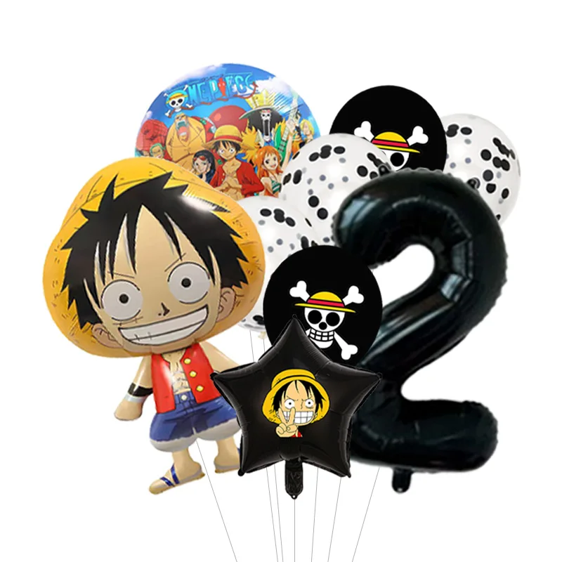 Customizable One Piece Balloon Bouquet Luffy Foil Mylar with Optional Age Pick for Boys Anime Birthday view 3