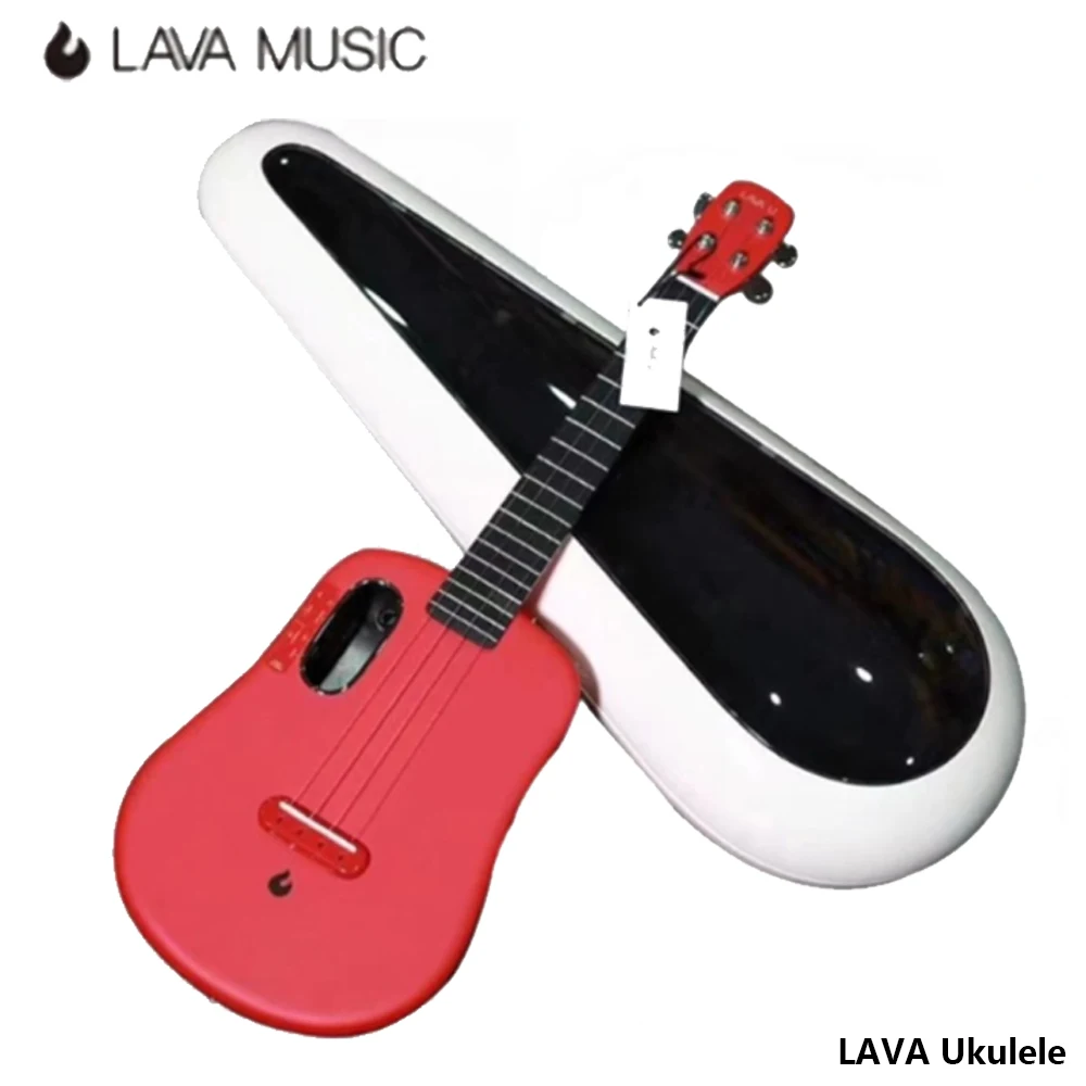 LAVA U Carbon Fiber Ukulele with Effects Concert Travel Ukulele with Case Pick and Charging Cable (FreeBoost, Sparkle 23-inch)