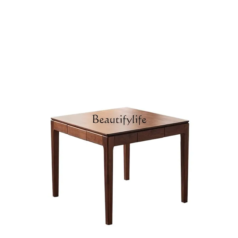 طاولة طعام من الخشب الصلب من خشب الجوز الأسود في أمريكا الشمالية، طاولة مربعة لبطاقة الشطرنج المنزلية الصغيرة