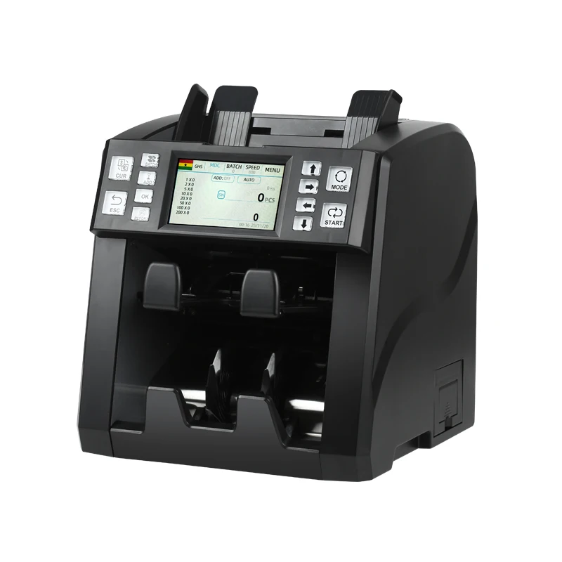 1+1 Pocket CIS Multi-currency Discriminator Banknote Sorter Value Counter 2 Pocket Money Counter Trieuse De Billets Compteuse