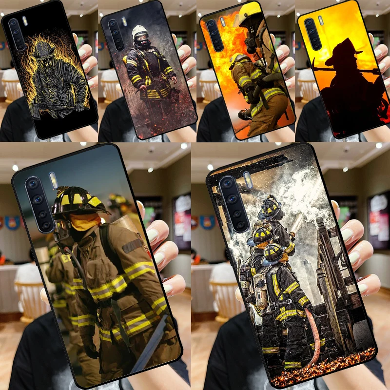 Cool Firefighter Heroes Fireman For OPPO A58 A78 A38 A98 A5 A9 A53 A79 A15 A17 A57 A77 A16 A76 A96 A52 A72 A94 A74 A54 Case