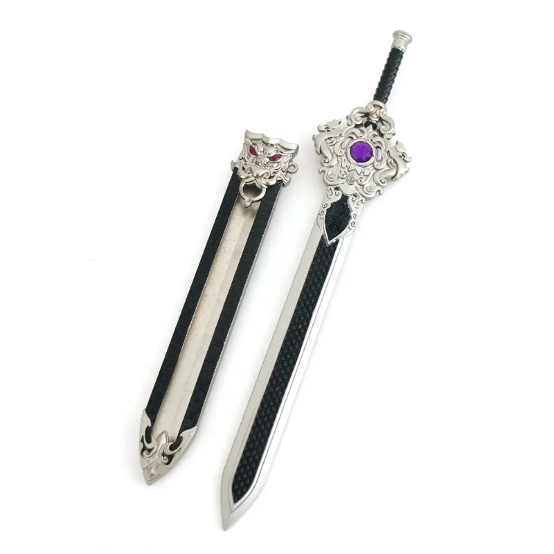 30cm/11.81in três reinos qingang espada com bainha escondido pavilhão do soldado periféricos de jogo armas chinesas antigas brinquedos