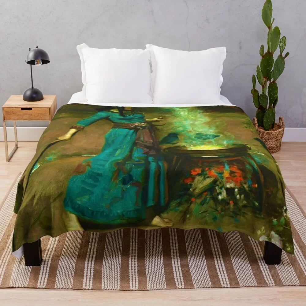 John William Waterhouse The Magic Circle Throw Blanket Ultra Plush Cozy Blanket for Napping Sleeping