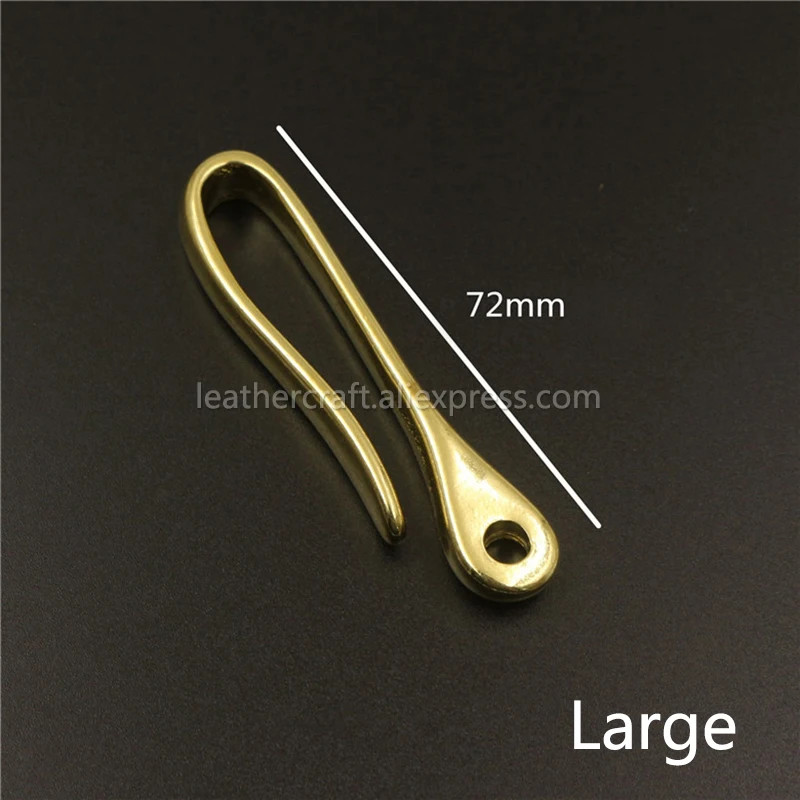 1 x Solid Brass Belt U Hook Fob Clip Keychain Retro Vintage Key Ring Keychain Wallet Fish Hook 3 sizes available