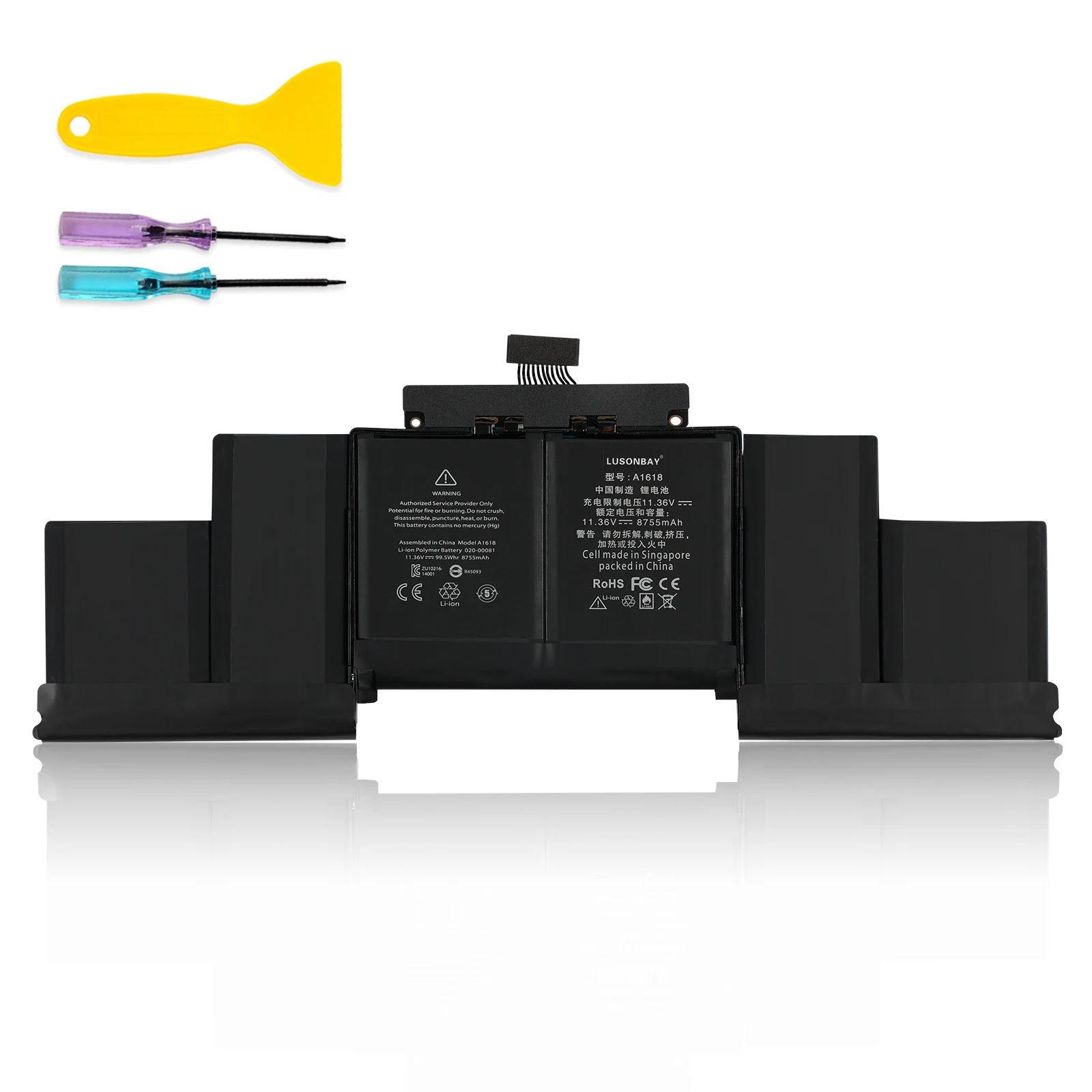 

LUSONBAY 11.36V 99.5Wh A1618 Battery For Apple MacBook Pro 15" Retina A1398 2015 Year 020-00079 MJLQ2LL/A MJLT2LL/A With Tools