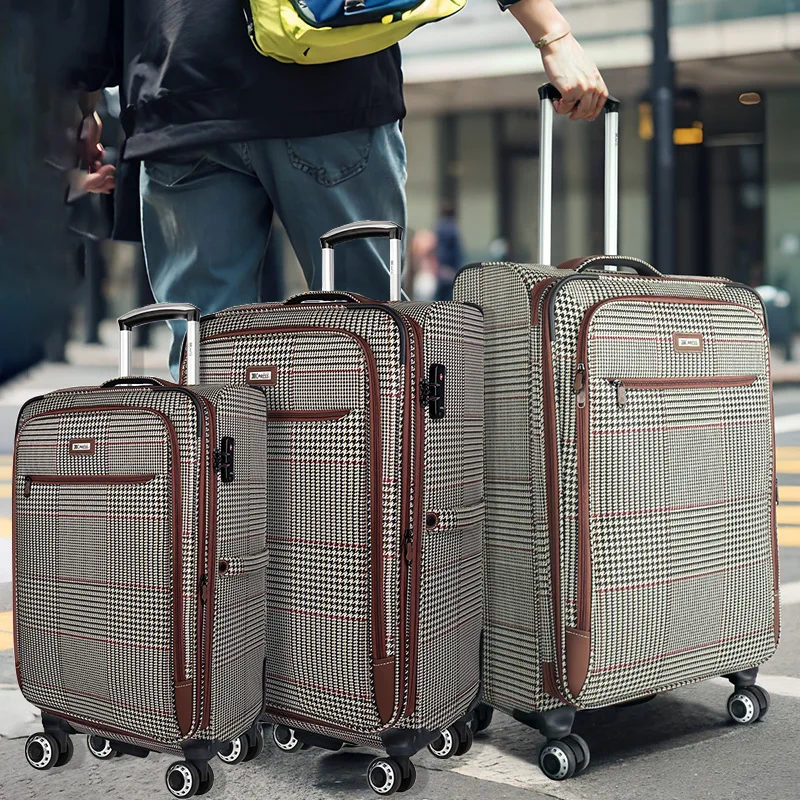 Softside Luggage Expandable 4 Piece Set Suitcase with 360° Upright Spinner Softshell Lightweight Luggage Travel Set 20