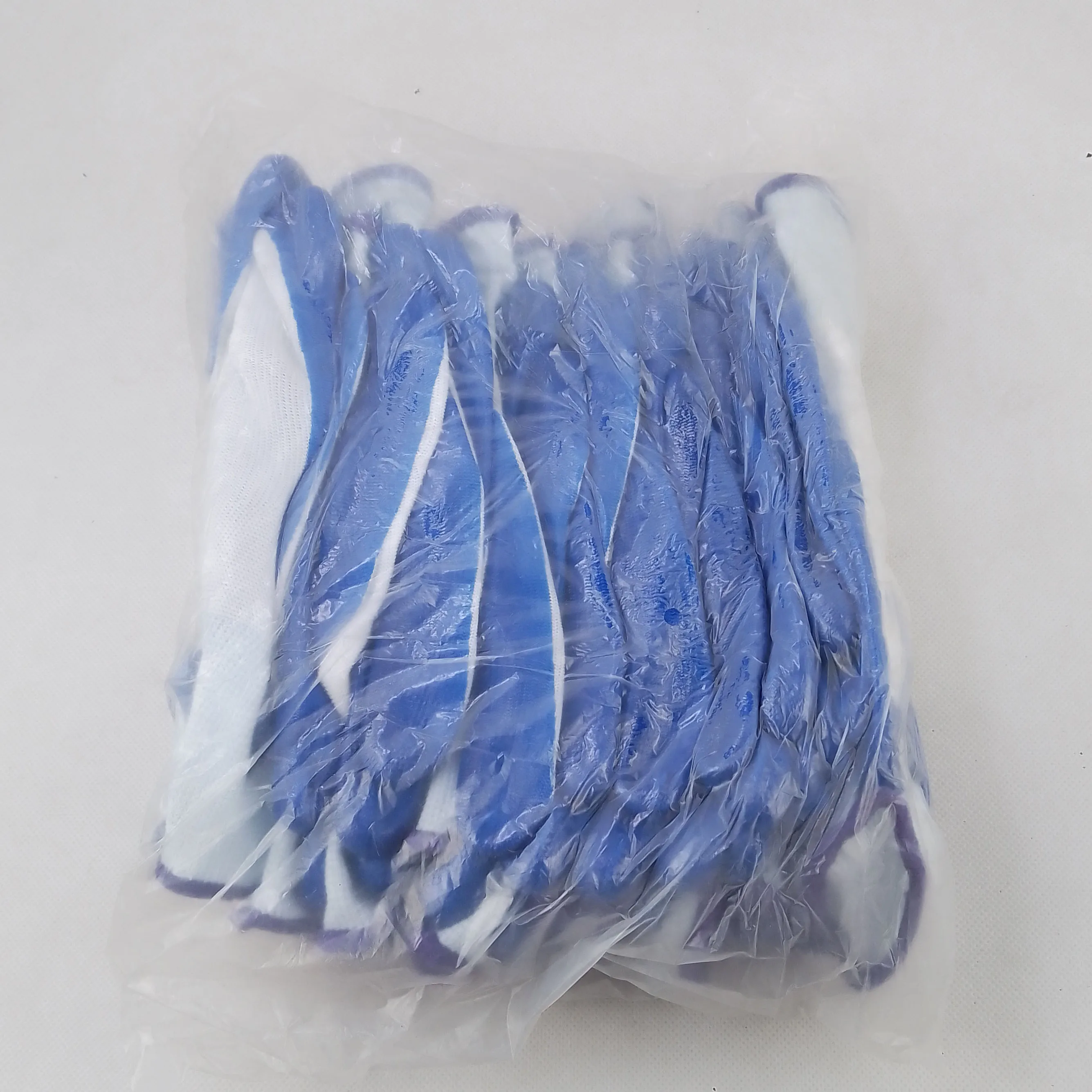 

white polyester 13 gauge knitted blue nitrile palm coated safety work gloves anti-slip wear-resistant gardening factory workers