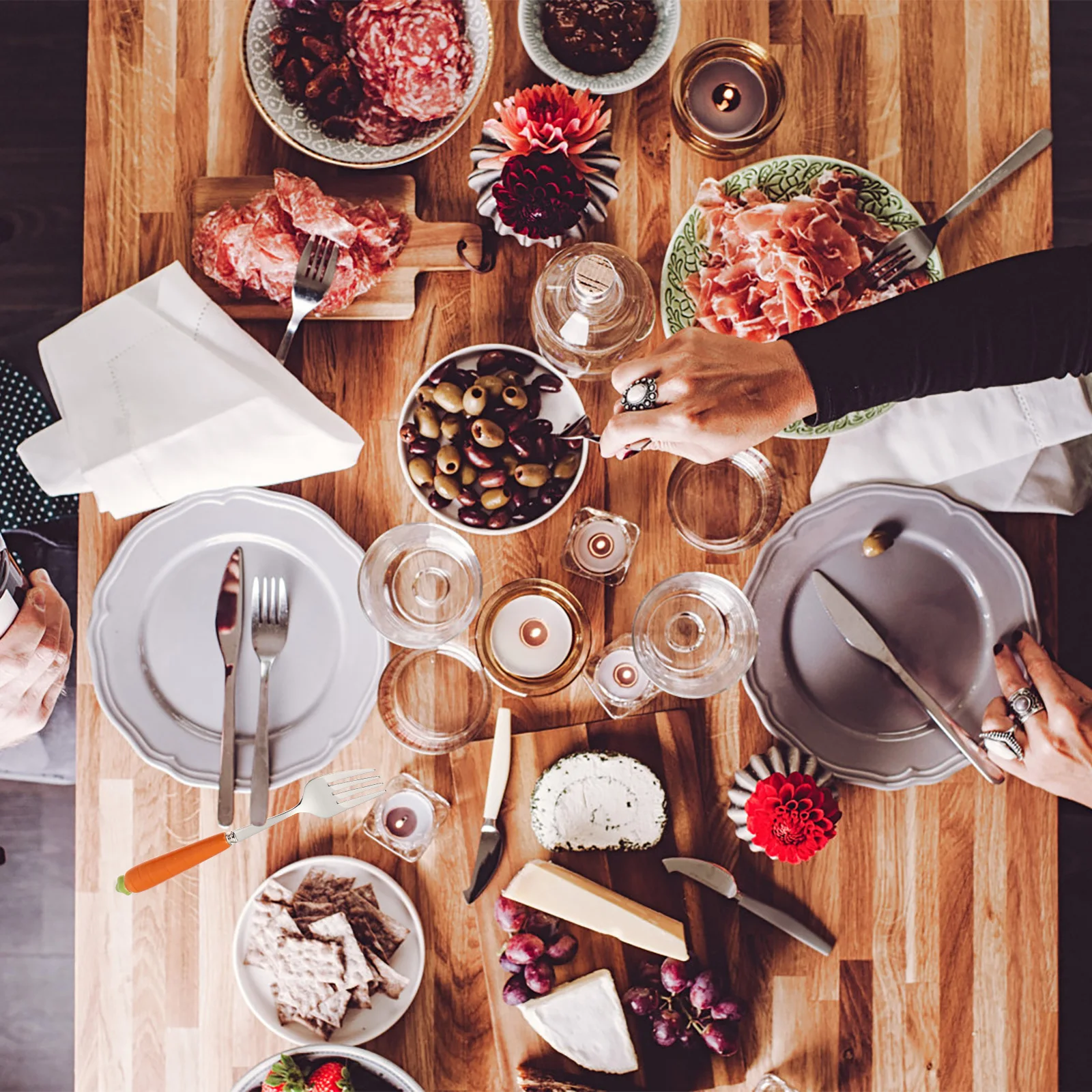 

2 шт. детская посуда морковь детская ложка вилка набор детские столовые приборы из нержавеющей стали портативные детские столовые приборы для обеденного пикника