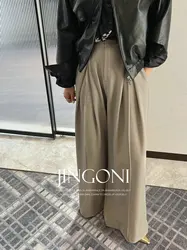 Blazer Cargo Pants Woman Clothing 2024 Autumn Fall Korean Fashion Style New Elegant Luxury High Waist Vintage Trousers Pleated