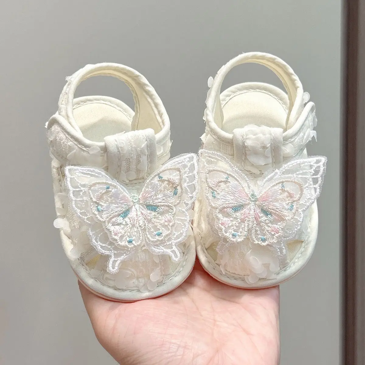 Baby First Walkers Princess Sandals for 12 Months Summer Fashion Soft Rubber Sole Anti-Slip Breathable