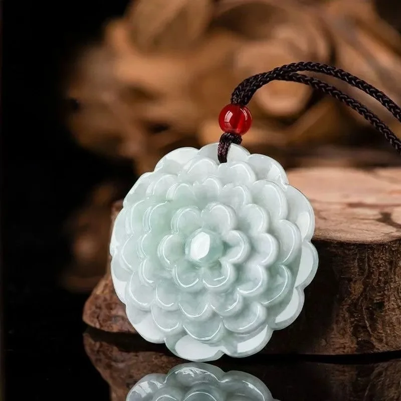 

Новый кулон с цветком пиона из нефрита, двусторонний, женский стиль, символизирующий богатство