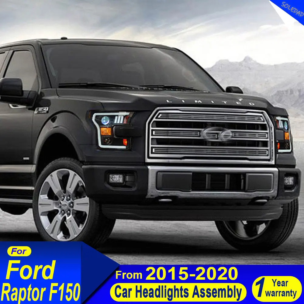 Car Head Lamp for Ford Raptor F-150 LED Headlight 2015-2020 Headlights F150 DRL Turn Signal High Beam Angel Eye Projector Lens