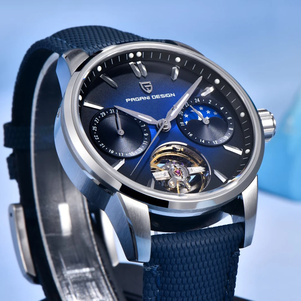 Men's Automatic Mechanical Watch with Moon Phase