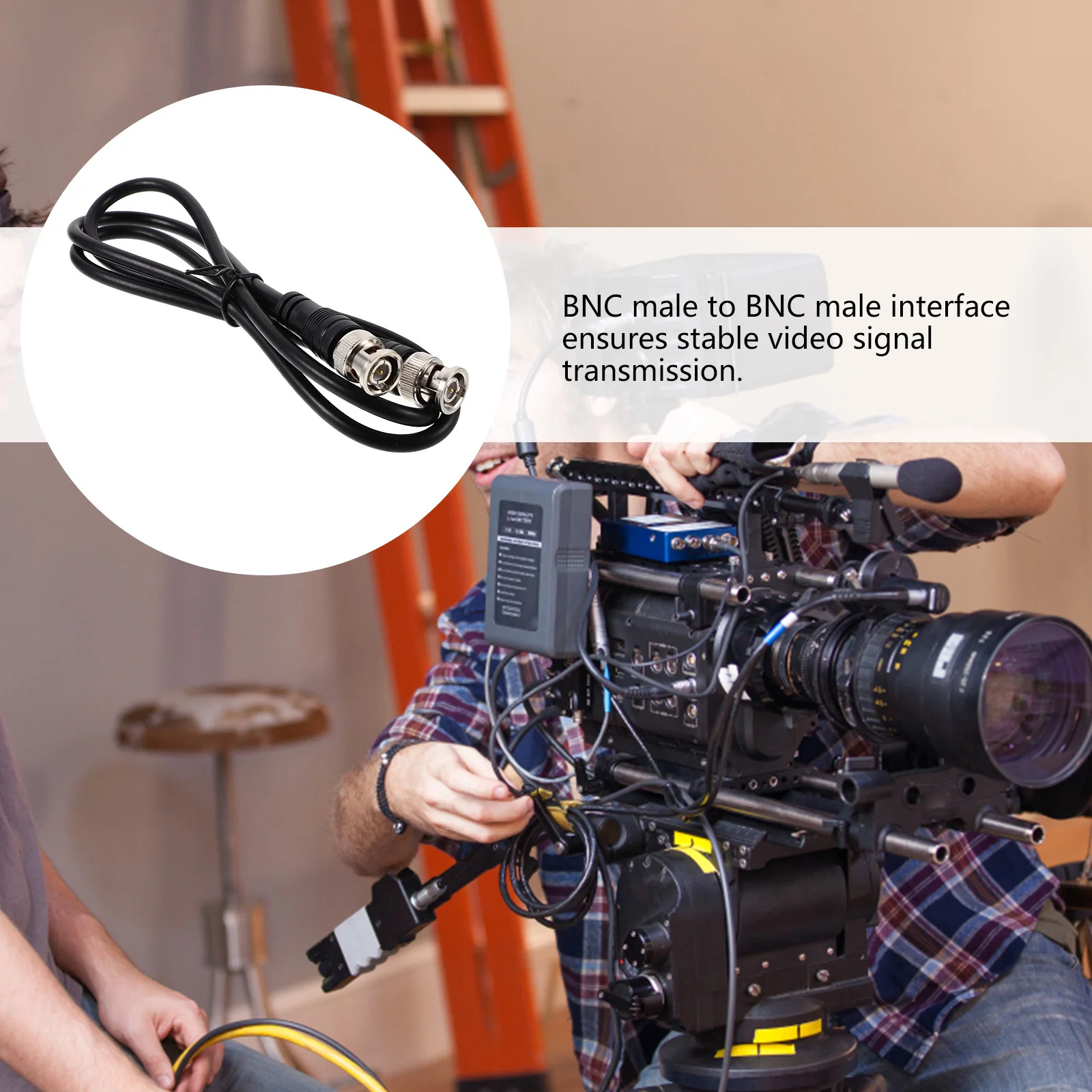 

Video Cable Male To Male Coaxial Extension For Security Systems Durable Copper Material Reliable Signal