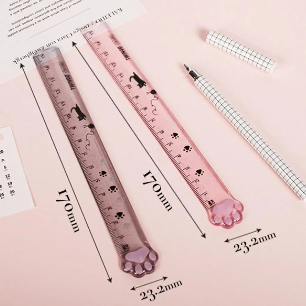 1/3/5PCS Oeny Cute Kitty Cats Paw Straight Ruler Kawaii Stationery Funny Drawing Gift Korean Office School Measuring Drawing