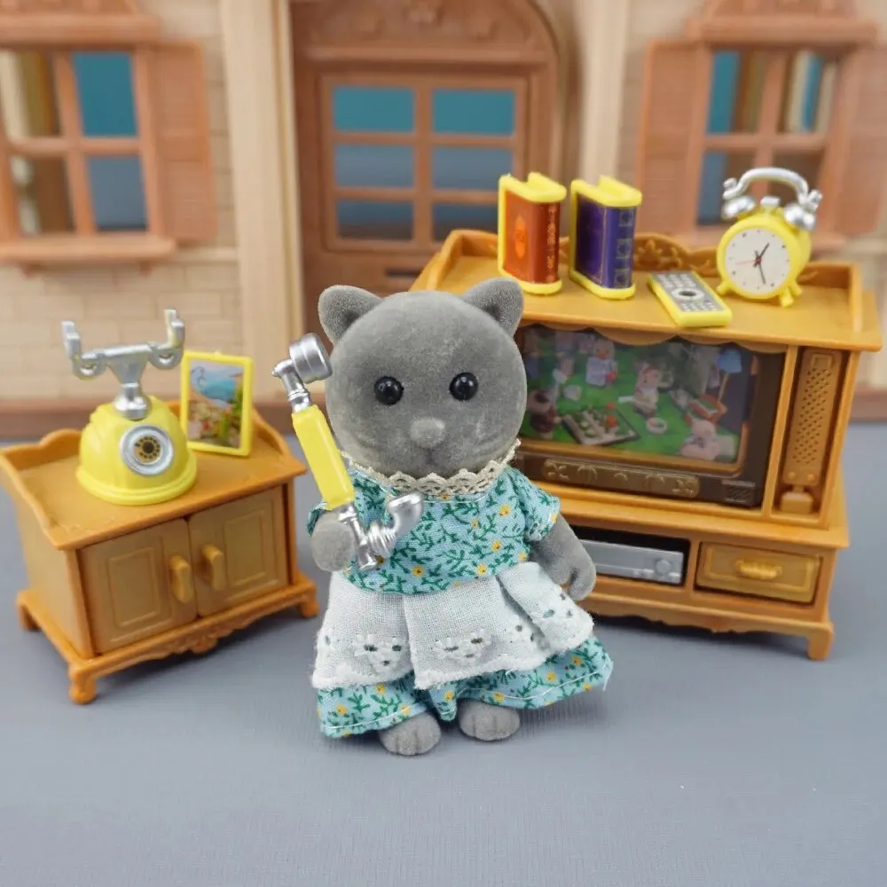 Wald Familie 1/12 Küche Möbel Badezimmer Schlafzimmer Backformen Sets Miniatur Modell Puppenhaus Zubehör Kühlschrank Mädchen Geschenk